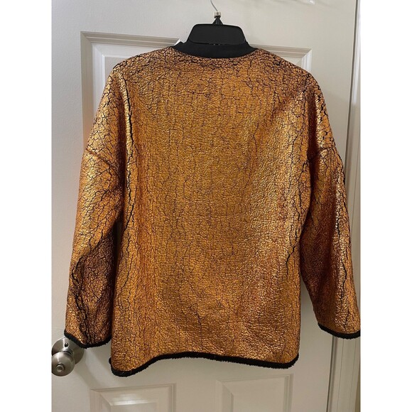 3.1 PHILLIP LIM Foil Copper Black CUT AWAY Self Underlayer SWEATSHIRT S - Picture 8 of 11